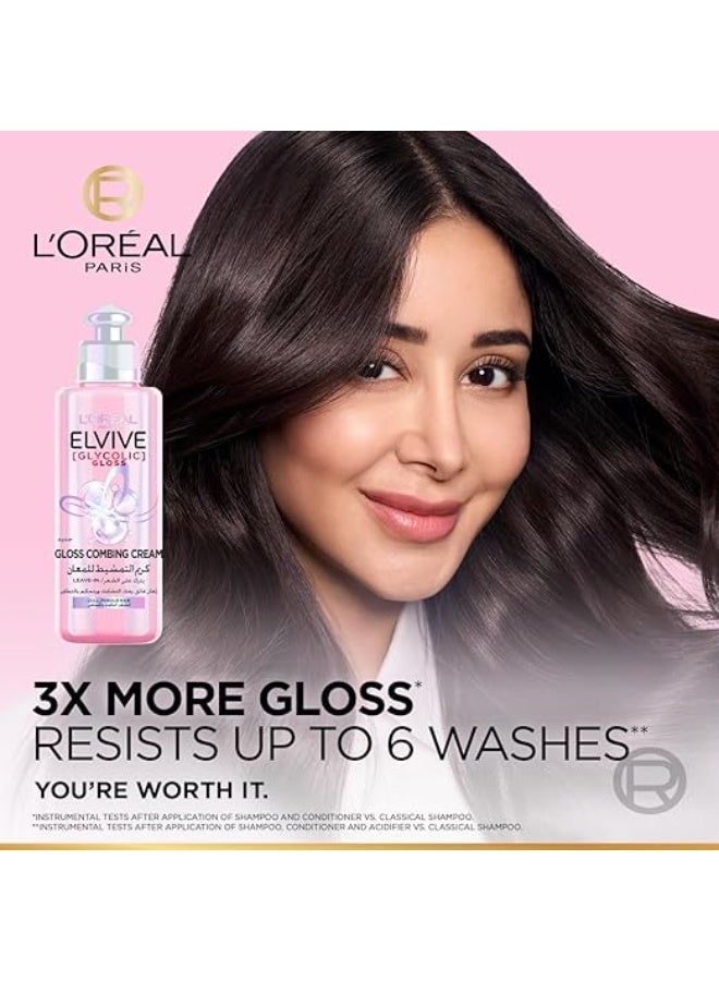 لوريال باريس كريم إلفيف جليكوليك جلوس للتمشيط يُترك على الشعر مع حمض الجليكوليك للشعر الباهت والمسامي 200 مل - Image 2